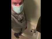 Preview 3 of Pee Peeing In the Sink (And On His Pants and On the Floor by Accident) - Hot Guy Peeing
