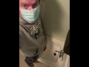 Preview 4 of Pee Peeing In the Sink (And On His Pants and On the Floor by Accident) - Hot Guy Peeing