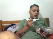 Preview 1 of latina loves ice cream with hot milk inside her mouth