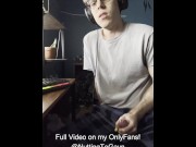 Preview 3 of Hot Twink with LONG Cock Jerking off, sitting on balls, jerking to porn, etc. (OnlyFans Preview)