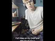 Preview 4 of Hot Twink with LONG Cock Jerking off, sitting on balls, jerking to porn, etc. (OnlyFans Preview)