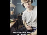 Preview 5 of Hot Twink with LONG Cock Jerking off, sitting on balls, jerking to porn, etc. (OnlyFans Preview)