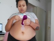 Preview 2 of BBW Belly Button Fetish Dildo Play