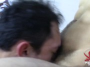 Preview 1 of Deepthroating on some large uncut cock