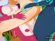 Preview 4 of The Legend of Zelda is fucked (Double Penetration Futanari) by Princess Mipha and Midna - Hentai HA