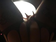 Preview 2 of I finger my pussy on the table after the restaurant with our friends fucking in their room