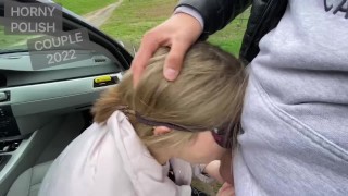 OUTDOOR PUBLIC HARD FUCK DOGGYSTYLE CUM SWALLOW 19 YO GIRLFRIEND - HORNY POLISH COUPLE2022