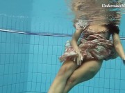 Preview 3 of Hot brunette big tits Krasula Fedorchuk swimming