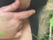 Preview 3 of egirl exhibitionist with green hair takes risky taboo chance for fingering and fucking in public