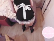 Preview 6 of POV Spent A Sexy Evening with A Wet 18y.o Maid! Her Pink Pussy Demanded Sex... (´ω｀*)