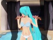 Preview 4 of 3D HENTAI Miku double blowjob
