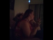 Preview 5 of White milf smoking and watching TV