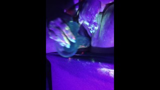 BBW Pussy Squirting Under a Black Light