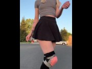 Preview 1 of ROLLERSKATING CATGIRL FARAH FATHERLESS LOVES BUKAKI (Subscribe to my onlyfans)