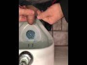 Preview 1 of Pissing and Cumming Into A Urinal In A Public Washroom At A Dairy Queen Restauraunt