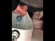 Preview 5 of Pissing and Cumming Into A Urinal In A Public Washroom At A Dairy Queen Restauraunt