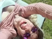 Preview 2 of Horny French Milf fucked in her garden with neighbours watching