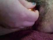 Preview 6 of Trans boy plays with hairy pussy