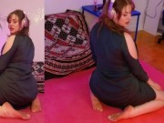 Preview 2 of Adorable Redhead Rips Big Farts Barefoot in a Silk Dress