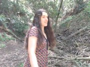 Preview 2 of I Got Caught! Getting Caught public flash Flashing Tits Hairy Hiking Trail Nature Woods Forest trees