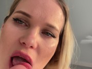 Preview 2 of Hot-passionate blonde fucked herself with a big dildo