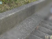 Preview 1 of 【個人撮影】可愛い彼女が海沿いの道路脇でドキドキ見せつけ露出、Masturbation by the road by the sea.