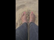 Preview 2 of The beach is my favourite place to relax, my feet pics and small clips made into a video file