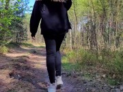 Preview 1 of Best friend showed her pussy and ass in the forest. I wanted to fuck her, but she didn't let me!