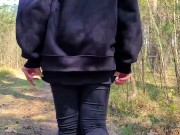 Preview 4 of Best friend showed her pussy and ass in the forest. I wanted to fuck her, but she didn't let me!