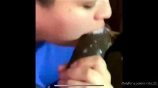 Swallowing Black Dick While BF Is At Home