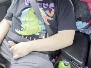 Preview 4 of Gay chubs jerks cock until he cums and shoots his load in his car