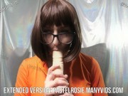 Preview 3 of Velma Blow Job and Titty Fuck - PASTEL ROSIE Cosplay - BJ ASMR Big Boobs - Amateur Dick Sucking Nerd