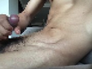 Preview 1 of Amateur takes a selfie masturbation with a hard penis like iron