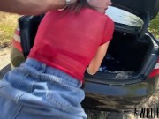 Preview 6 of rough fucking insanely squirting nymphomaniac in anal right on the road
