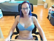Preview 5 of CAMMING E04 Big Tits MILF Solo Masturbation And Play Time While At Work FULL LENGTH FREE PORN