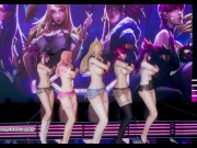 Preview 1 of [MMD] Hello Venus -Wiggle Wiggle Naked Kpop Dance Ahri Akali Kaisa Evelynn Seraphine KDA
