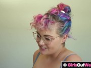 Preview 2 of Hairy busty lesbian enjoys oral sex and anal fingering