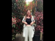 Preview 1 of Mom flashing her step son in garden centre and he finds a secret place to fuck her