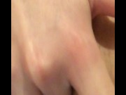 Preview 1 of Masturbating pussy with two fingers, whipping up a thick white natural lubricant in myself