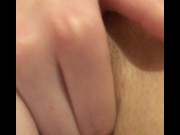 Preview 5 of Masturbating pussy with two fingers, whipping up a thick white natural lubricant in myself