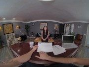 Preview 2 of VR BANGERS Slutty Assistant Charlotte Sins Seducing Boss To Get A Job VR Porn