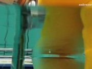 Preview 4 of Sexy orange stockings of Markova underwater
