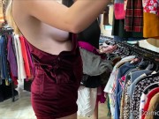 Girl has Public Nip Slip with Big Tits Falling out of her Shirt 