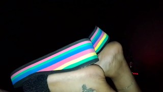 Footjob flipflops yasmin no cum