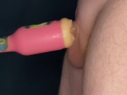 Preview 3 of Trying our new toy out for myself and cumming on her stuffy