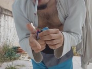 Preview 1 of Guy undressing to pee and Smoke / fetish man