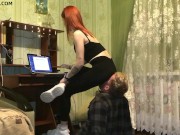 Preview 6 of Human Furniture Slave For Dominant Girl Tris In Yoga Pants - Facesitting Femdom