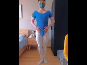 Preview 4 of Twink in ballet suit masturbates and ejaculates