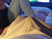 Preview 1 of ⭐ Hot Pissing Couple! Topless Girl in Pissy Jeans Plays with Boyfriend as He Pees Shorts!