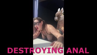 BBW Pushes Whipped Cream Out of Her Asshole
